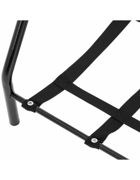 Sulankstomas metalinis balno stovas su lentyna iki 80 kg