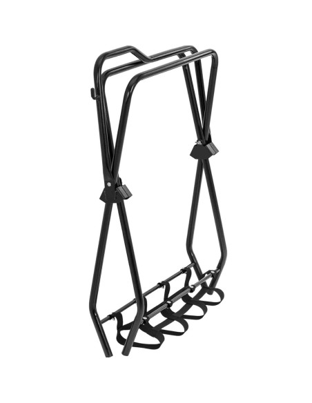 Sulankstomas metalinis balno stovas su lentyna iki 80 kg