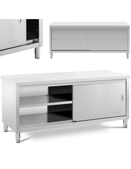 Centrinis stalviršis su stumdomų durų spintele 200 x 60 x 85,5 cm Centrinis stalviršis su stumdomų durų spintele 200 x 60 x 85,5 cm