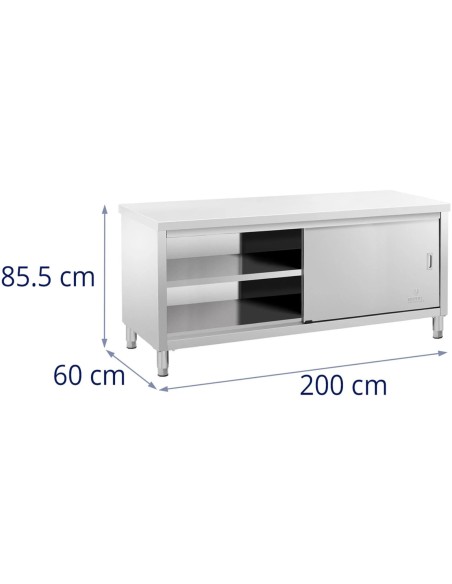 Centrinis stalviršis su stumdomų durų spintele 200 x 60 x 85,5 cm Centrinis stalviršis su stumdomų durų spintele 200 x 60 x 85,5 cm