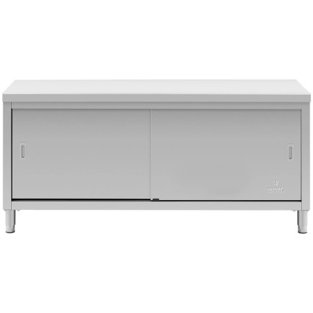 Stalas, centrinis stalviršis su spintele su stumdomomis durimis, 180 x 70 x 85 cm Stalas, centrinis stalviršis su spintele su stumdomomis durimis, 180 x 70 x 85 cm