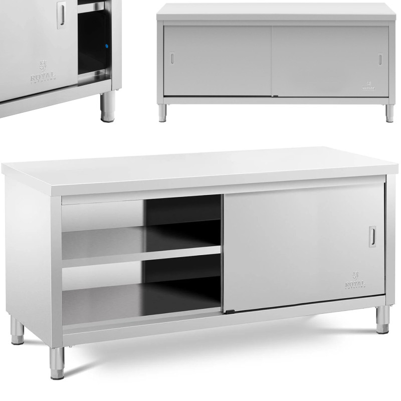 Centrinis stalviršis su stumdomų durų spintele 180 x 60 x 85 cm Centrinis stalviršis su stumdomų durų spintele 180 x 60 x 85 cm