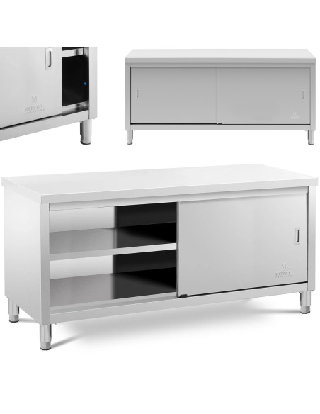 Centrinis stalviršis su stumdomų durų spintele 180 x 60 x 85 cm Centrinis stalviršis su stumdomų durų spintele 180 x 60 x 85 cm