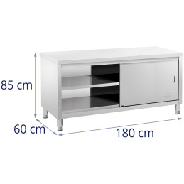 Centrinis stalviršis su stumdomų durų spintele 180 x 60 x 85 cm