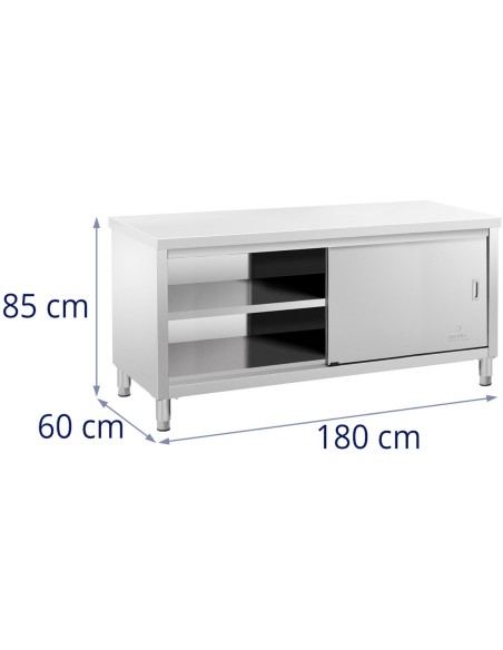 Centrinis stalviršis su stumdomų durų spintele 180 x 60 x 85 cm Centrinis stalviršis su stumdomų durų spintele 180 x 60 x 85 cm