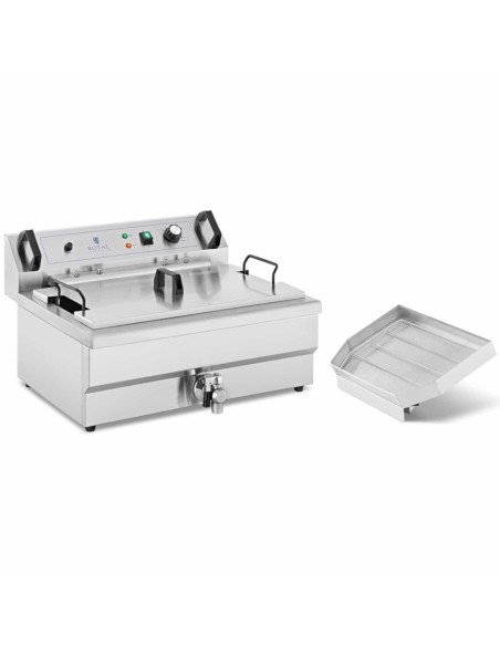 Žuvies spurgų traškučių gruzdintuvė su drenu 3000 W 16 L 230 V Žuvies spurgų traškučių gruzdintuvė su drenu 3000 W 16 L 230 V