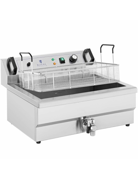 Žuvies spurgų traškučių gruzdintuvė su drenu 3000 W 16 L 230 V Žuvies spurgų traškučių gruzdintuvė su drenu 3000 W 16 L 230 V