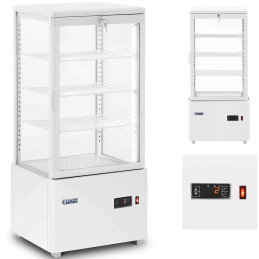4 lygių įstiklinta šaldytuvo vitrina 78 l - balta