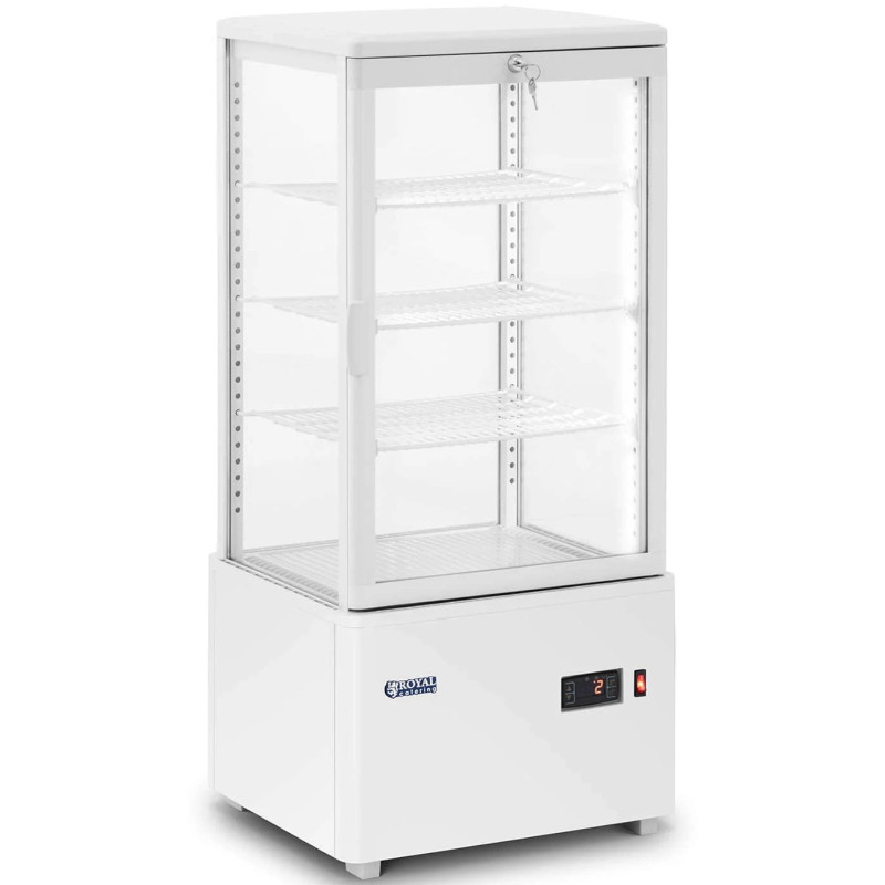 4 lygių įstiklinta šaldytuvo vitrina 78 l - balta