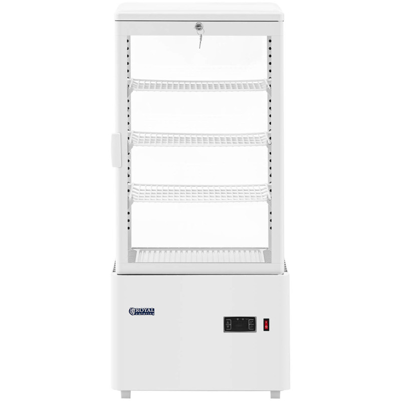 4 lygių įstiklinta šaldytuvo vitrina 78 l - balta