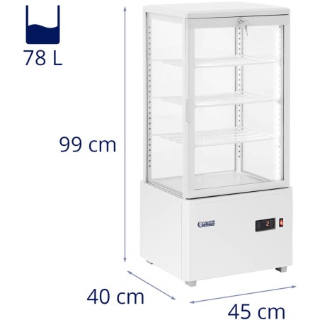 4 lygių įstiklinta šaldytuvo vitrina 78 l - balta 4 lygių įstiklinta šaldytuvo vitrina 78 l - balta