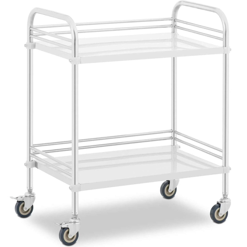 Kosmetinio gydymo laboratorinis vežimėlis iš plieno 2 lentynos 73 x 44 x 86 cm 20 kg