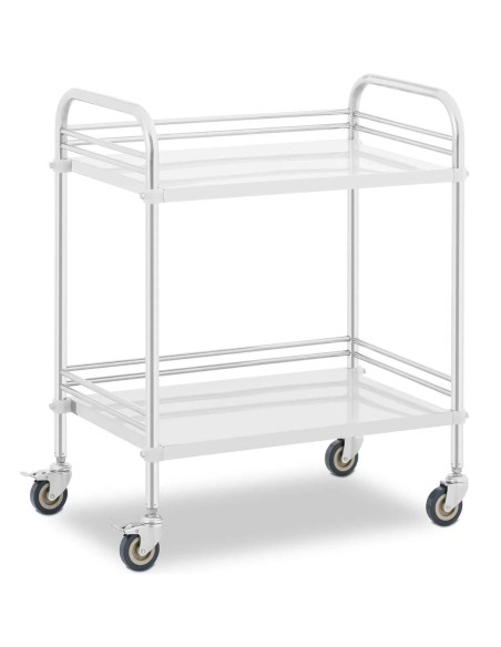 Kosmetinio gydymo laboratorinis vežimėlis iš plieno 2 lentynos 73 x 44 x 86 cm 20 kg