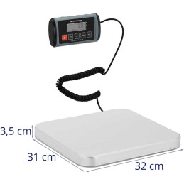 LCD pašto siuntinių svarstyklės 31 x 32 cm 100 kg / 0,05 kg