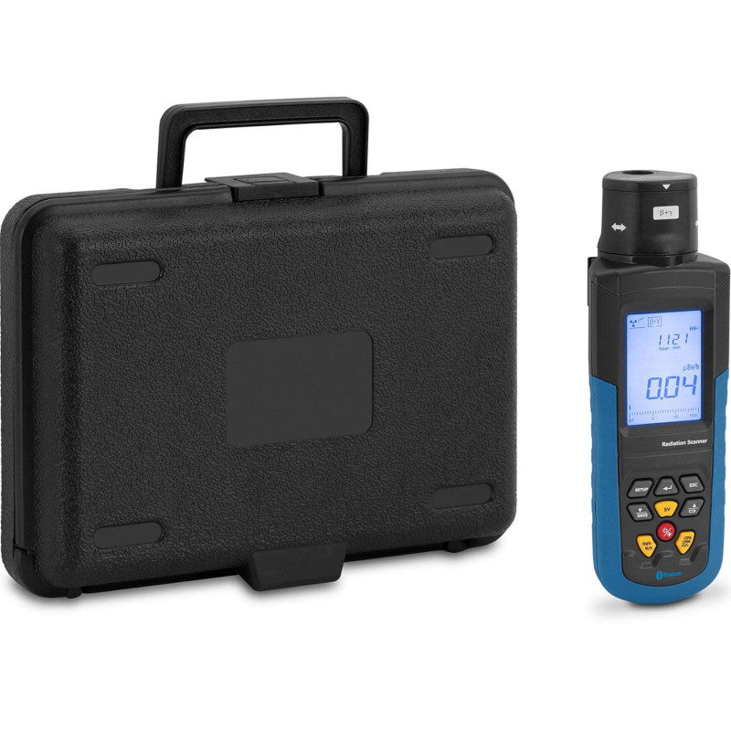 Geigerio radioaktyviųjų ir rentgeno spindulių skaitiklis LCD Bluetooth + dėklas