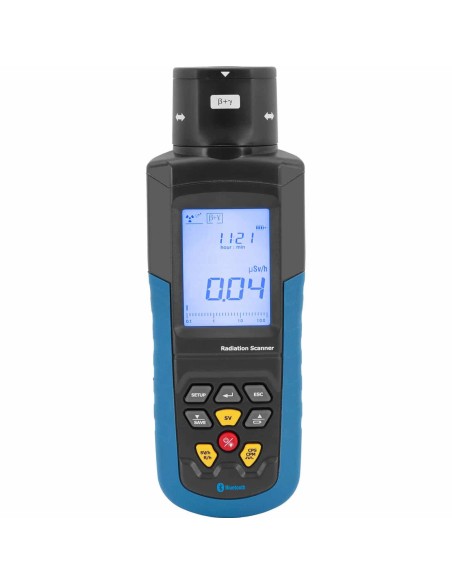 Geigerio radioaktyviųjų ir rentgeno spindulių skaitiklis LCD Bluetooth + dėklas Geigerio radioaktyviųjų ir rentgeno spindulių skaitiklis LCD Bluetooth + dėklas