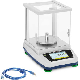 Analitiniai laboratoriniai svarstyklės su stikliniu dangteliu ir LCD jutikliniu skydeliu 1200 g / 0,01 g