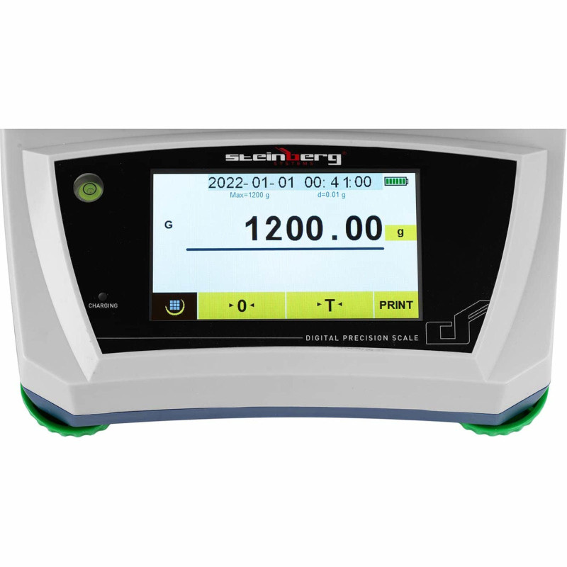 Analitiniai laboratoriniai svarstyklės su stikliniu dangteliu ir LCD jutikliniu skydeliu 1200 g / 0,01 g