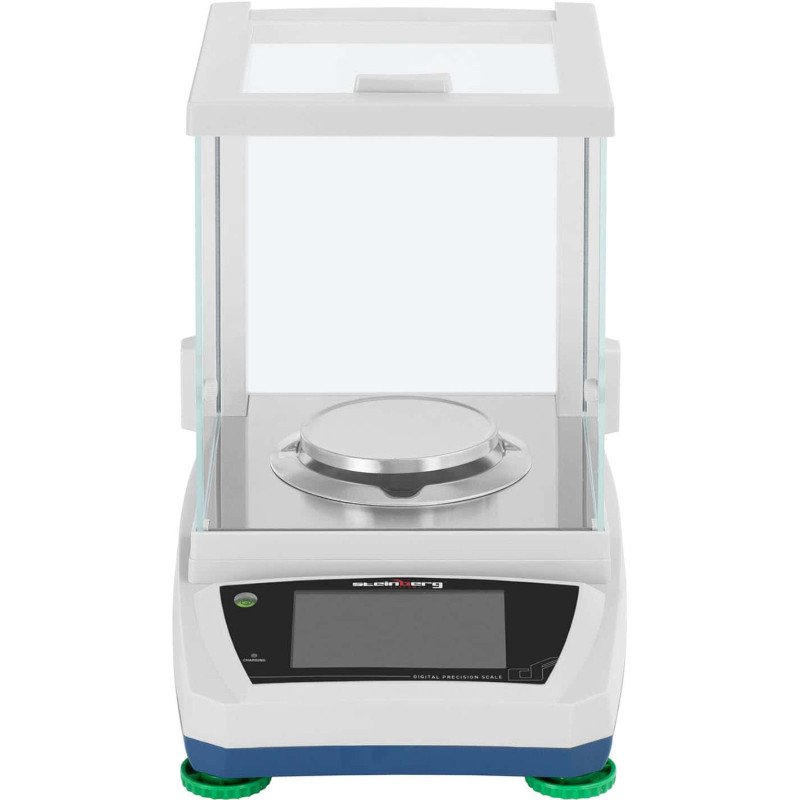 Analitiniai laboratoriniai svarstyklės su stikliniu dangteliu ir LCD jutikliniu skydeliu 300 g / 0,001 g