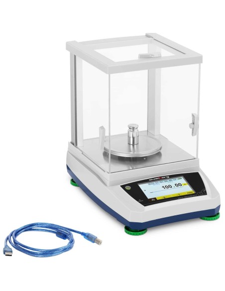 Analitiniai laboratoriniai svarstyklės su stikliniu dangteliu ir LCD jutikliniu skydeliu 600 g / 0,01 g Analitiniai laboratoriniai svarstyklės su stikliniu dangteliu ir LCD jutikliniu skydeliu 600 g / 0,01 g