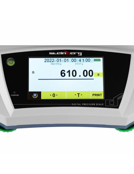 Analitiniai laboratoriniai svarstyklės su stikliniu dangteliu ir LCD jutikliniu skydeliu 600 g / 0,01 g Analitiniai laboratoriniai svarstyklės su stikliniu dangteliu ir LCD jutikliniu skydeliu 600 g / 0,01 g