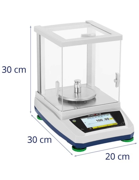 Analitiniai laboratoriniai svarstyklės su stikliniu dangteliu ir LCD jutikliniu skydeliu 600 g / 0,01 g Analitiniai laboratoriniai svarstyklės su stikliniu dangteliu ir LCD jutikliniu skydeliu 600 g / 0,01 g