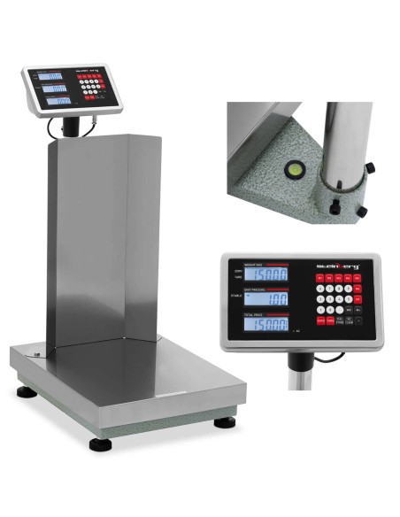 Sandėliavimo platforminės svarstyklės su atlošu 40 x 50 cm LCD 150 kg / 0,01 kg Sandėliavimo platforminės svarstyklės su atlošu 40 x 50 cm LCD 150 kg / 0,01 kg