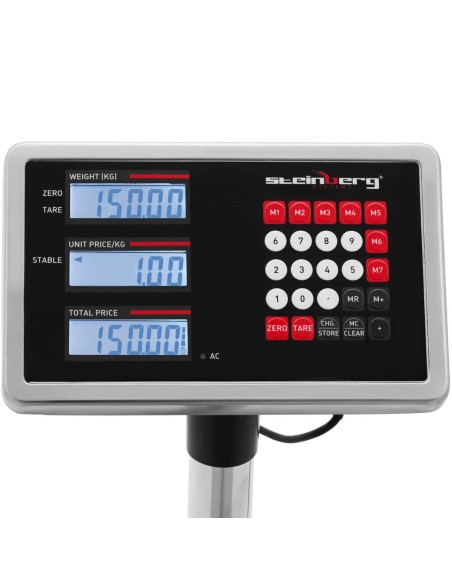 Sandėliavimo platforminės svarstyklės su atlošu 40 x 50 cm LCD 150 kg / 0,01 kg Sandėliavimo platforminės svarstyklės su atlošu 40 x 50 cm LCD 150 kg / 0,01 kg