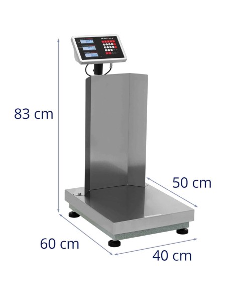 Sandėliavimo platforminės svarstyklės su atlošu 40 x 50 cm LCD 150 kg / 0,01 kg Sandėliavimo platforminės svarstyklės su atlošu 40 x 50 cm LCD 150 kg / 0,01 kg