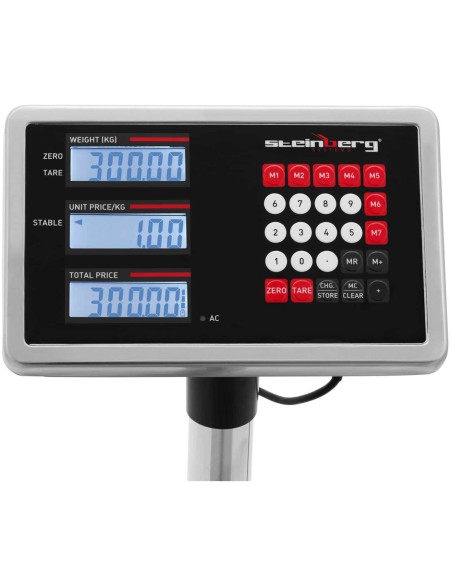 Sandėliavimo platforminės svarstyklės su atlošu 40 x 50 cm LCD 300 kg / 0,02 kg Sandėliavimo platforminės svarstyklės su atlošu 40 x 50 cm LCD 300 kg / 0,02 kg