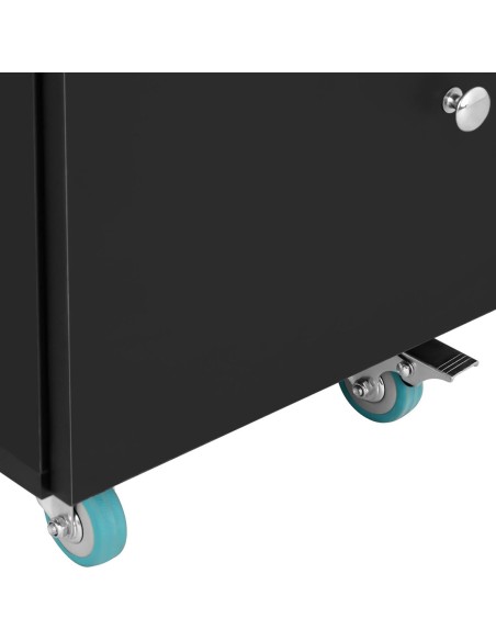 Stalinis kosmetinio manikiūro stalas su spintelėmis ant ratukų 120 x 51,5 x 81 cm juodas Stalinis kosmetinio manikiūro stalas su spintelėmis ant ratukų 120 x 51,5 x 81 cm juodas
