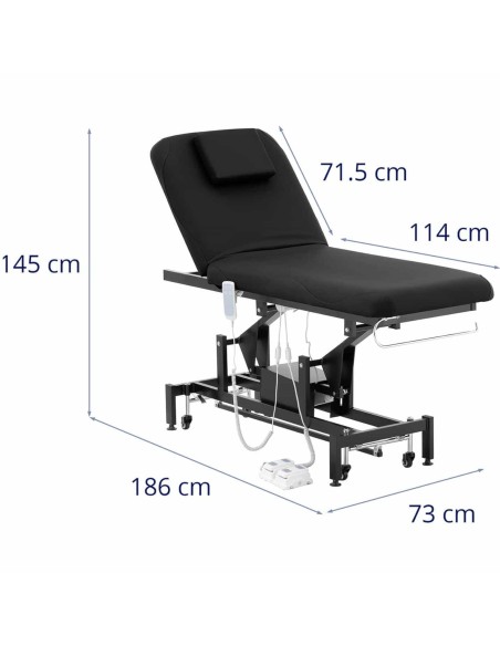 Elektrinė masažo stalo lova su 2 varikliais 200 kg LYON - juoda Elektrinė masažo stalo lova su 2 varikliais 200 kg LYON - juoda