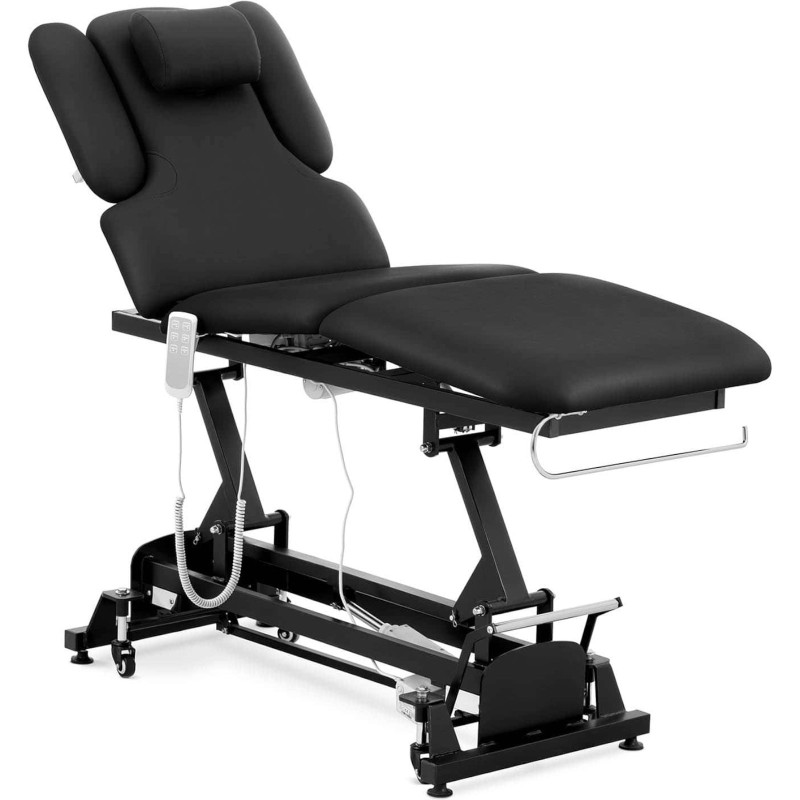 Lovos grožio stalas elektrinis masažo stalas 3 varikliai 250 kg NANTES - juodas