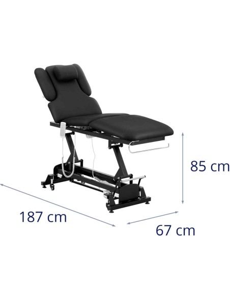 Lovos grožio stalas elektrinis masažo stalas 3 varikliai 250 kg NANTES - juodas Lovos grožio stalas elektrinis masažo stalas 3 varikliai 250 kg NANTES - juodas