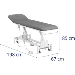 Elektrinė masažinė lova kosmetinis staliukas 1 variklis 200 kg LILLE - pilka