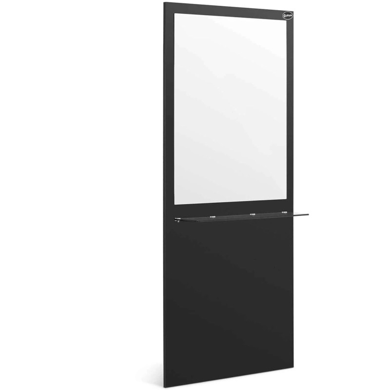 Kirpyklos konsolė su veidrodžiu ir stikline lentyna 80 x 20 x 180 cm