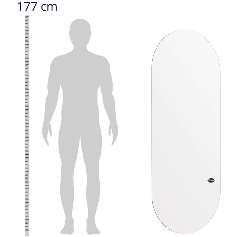 Kirpyklos konsolė su LED foniniu apšvietimu ovalus 170 x 70 x 3 cm