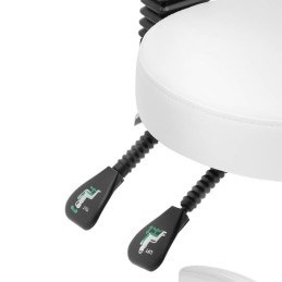 Kosmetinė pasukama kėdė su atlošu ant ratukų 48-55 cm BULLE - balta