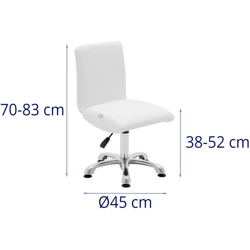 Kosmetinė pasukama kėdė su atlošu 38-52 cm LANCY - balta