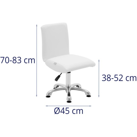 Kosmetinė pasukama kėdė su atlošu 38-52 cm LANCY - balta
