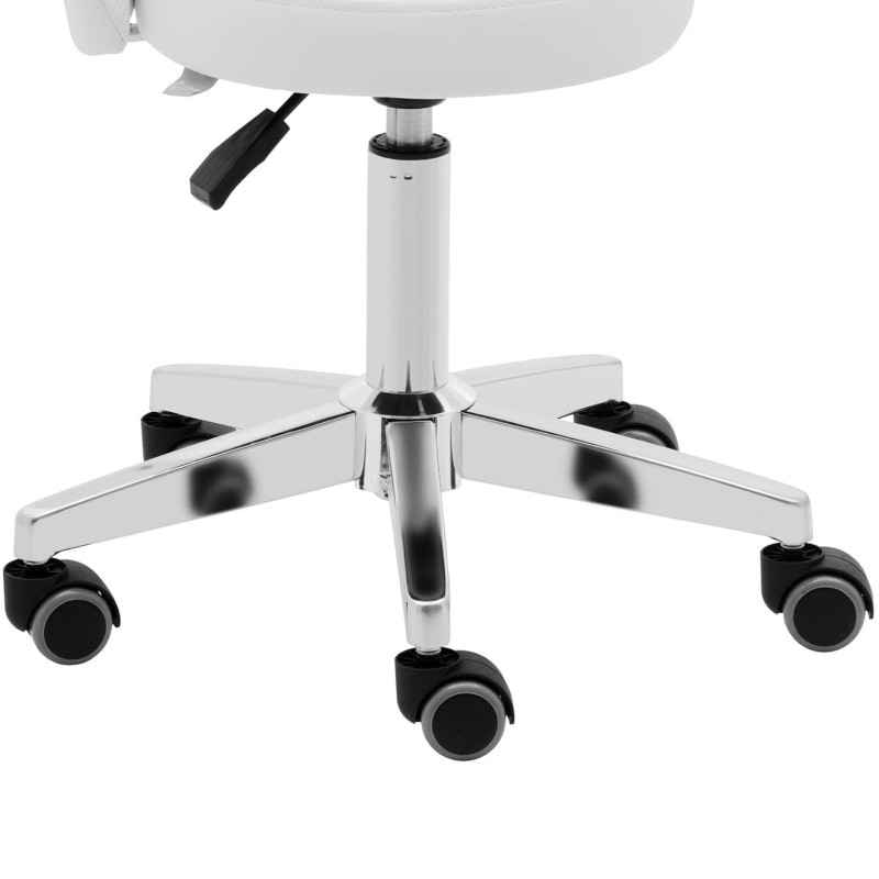 Kosmetinė pasukama kėdė su atlošu ant ratukų 43-57 cm ORBE - balta
