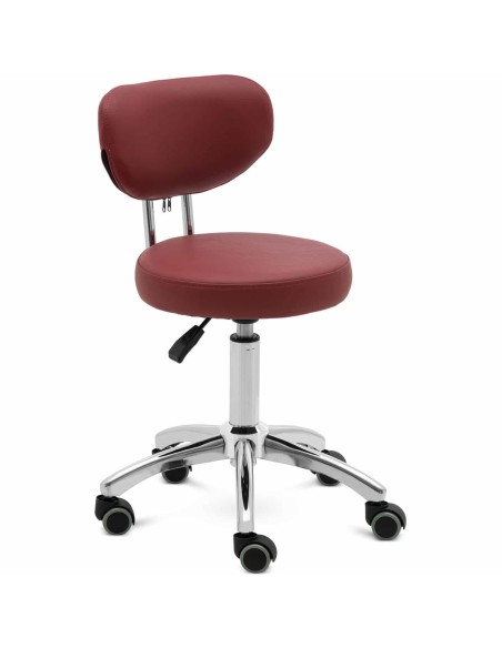 Kosmetinė pasukama kėdė su atlošu ant ratukų 46-60 cm ASCONA - kaštoninė