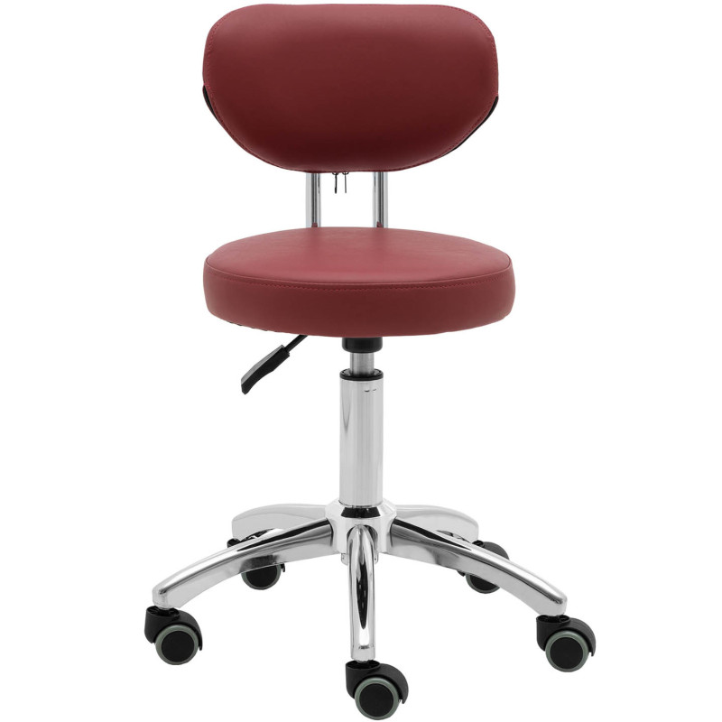 Kosmetinė pasukama kėdė su atlošu ant ratukų 46-60 cm ASCONA - kaštoninė