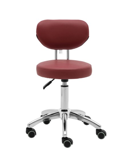 Kosmetinė pasukama kėdė su atlošu ant ratukų 46-60 cm ASCONA - kaštoninė