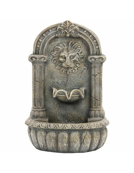 Saulės sodo sieninis kaskadinis fontanas su LED apšvietimu liūto galvute 2 W