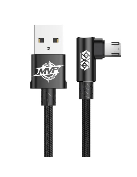 MVP kampuotas dvipusis laidas su šoniniu microUSB kištuku 2m 1.5A juodas MVP kampuotas dvipusis laidas su šoniniu microUSB kištuku 2m 1.5A juodas