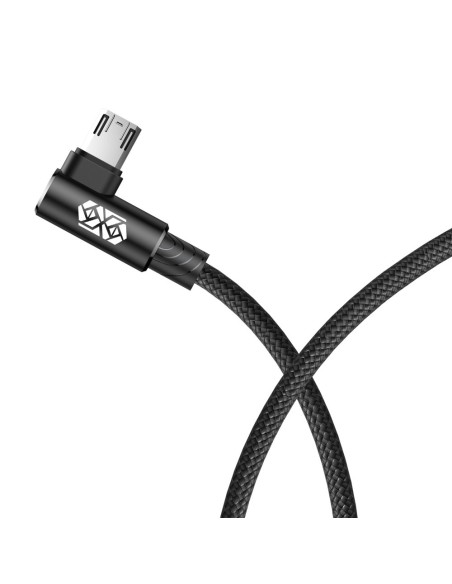 MVP kampuotas dvipusis laidas su šoniniu microUSB kištuku 2m 1.5A juodas MVP kampuotas dvipusis laidas su šoniniu microUSB kištuku 2m 1.5A juodas