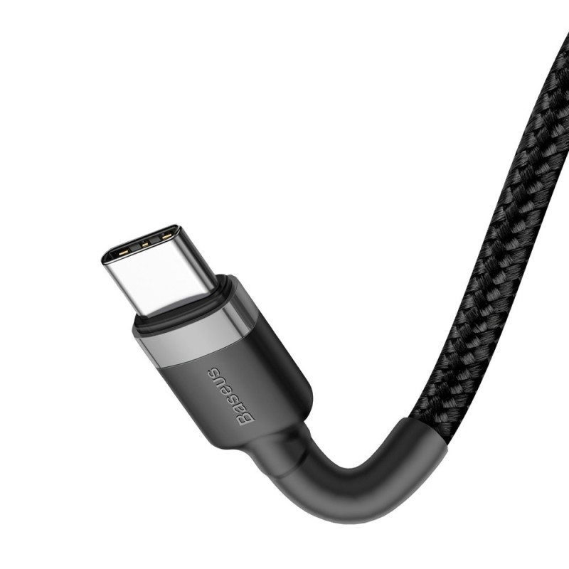 Patvarus lankstus kabelis USB-C PD PD 2.0 Laidas 60W 20V 3A QC3.0 1M juodai pilkas