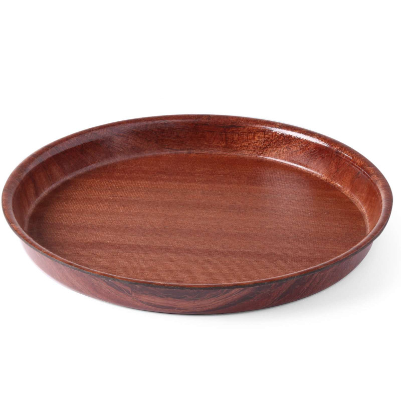 Gilus medinis neslystantis padavėjo padėklas su apvadu - apvalus sk. 42 cm