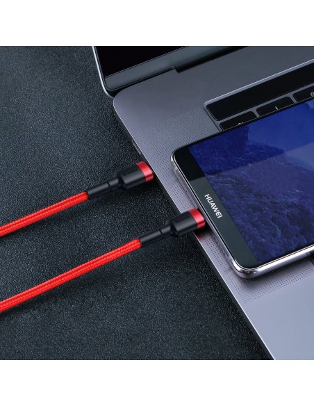Patvarus lankstus kabelis USB-C PD PD 2.0 laidas 60W 20V 3A QC3.0 2M juoda ir raudona Patvarus lankstus kabelis USB-C PD PD 2.0 laidas 60W 20V 3A QC3.0 2M juoda ir raudona